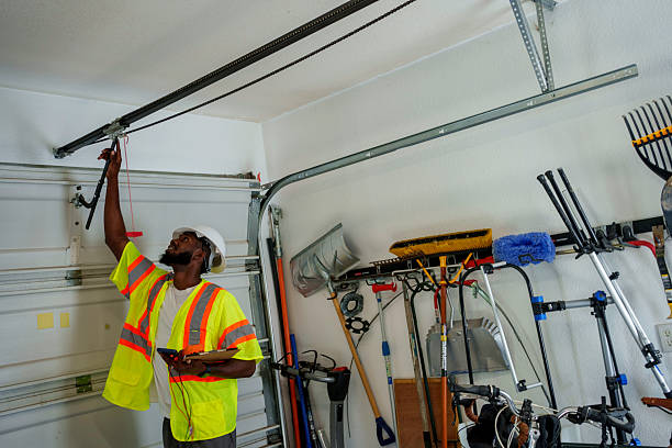 Professional Garage Door Panel Replacement technician working in Justice, IL